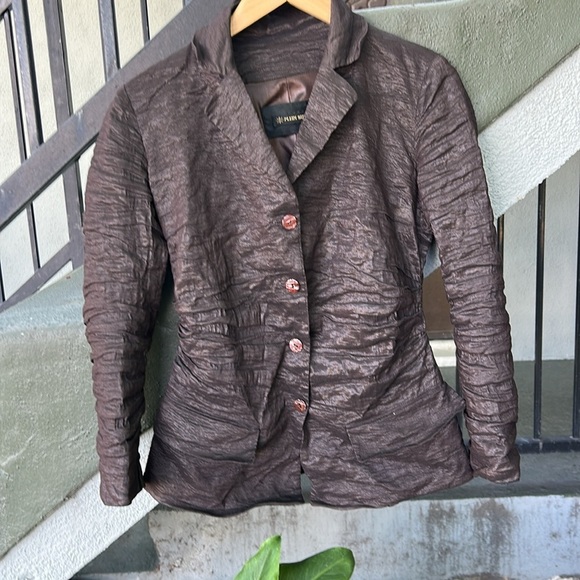 Plein Sud Brown Jacket Blazer Officecore Work Wear Luxury Sz EU 10 - Picture 2 of 7